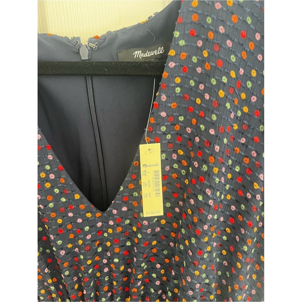 Madewell Charcoal Mini Dress with Multicolor Dot Print - Picture 7 of 14